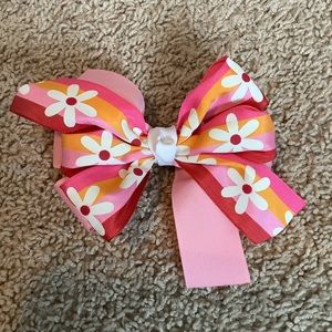 BOGO 🥳 Flower hair bow barrette clip | pink orange white | spring summer